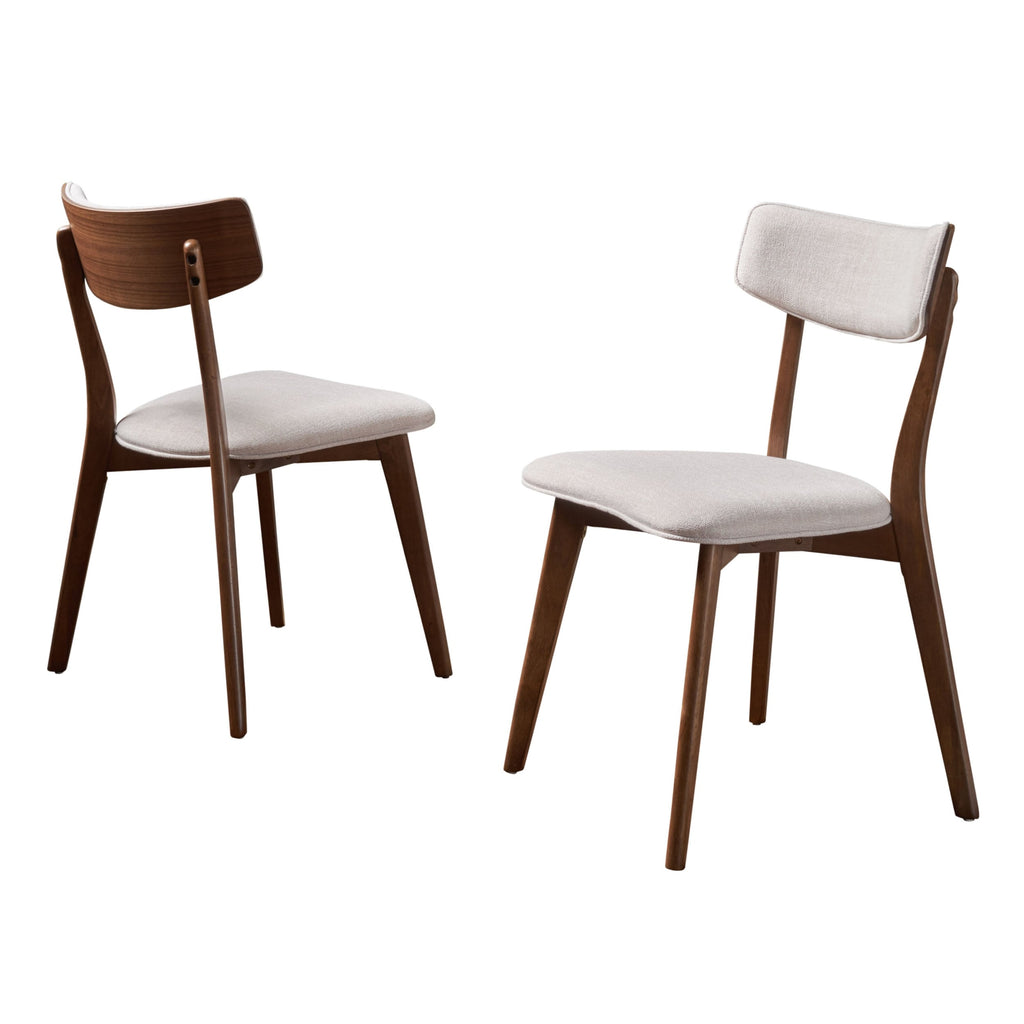 Chaises de salle à manger Chazz en bois d'hévéa rembourrées, style milieu de siècle (lot de 2/4) par Christopher Knight Home