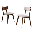 Chaises de salle à manger Chazz en bois d'hévéa rembourrées, style milieu de siècle (lot de 2/4) par Christopher Knight Home