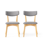 Chaises de salle à manger Chazz en bois d'hévéa rembourrées, style milieu de siècle (lot de 2/4) par Christopher Knight Home