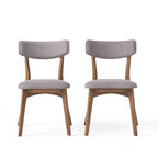 Chaises de salle à manger Chazz en bois d'hévéa rembourrées, style milieu de siècle (lot de 2/4) par Christopher Knight Home