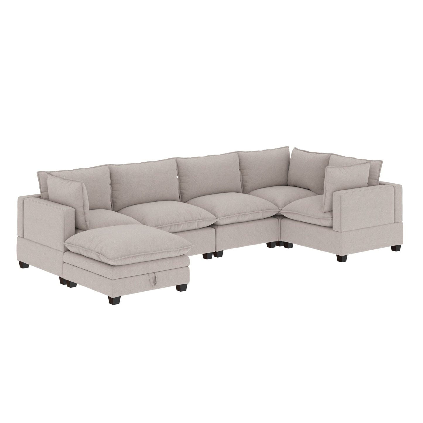 Canapé modulaire rembourré Chelsea Modern Cloud avec assise profonde et coussins moelleux