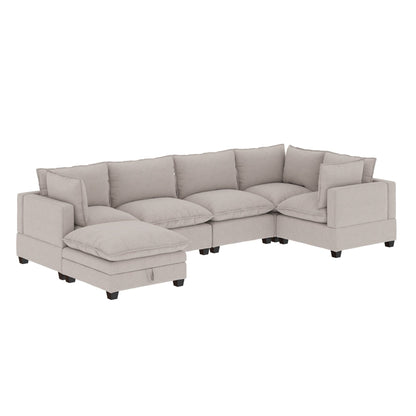 Canapé modulaire rembourré Chelsea Modern Cloud avec assise profonde et coussins moelleux