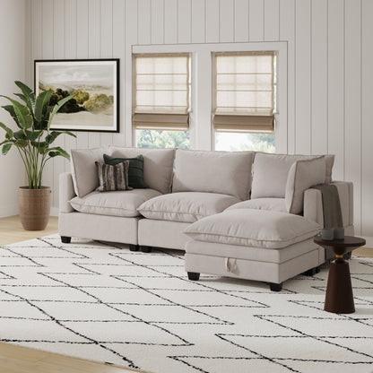 Canapé modulaire rembourré Chelsea Modern Cloud avec assise profonde et coussins moelleux