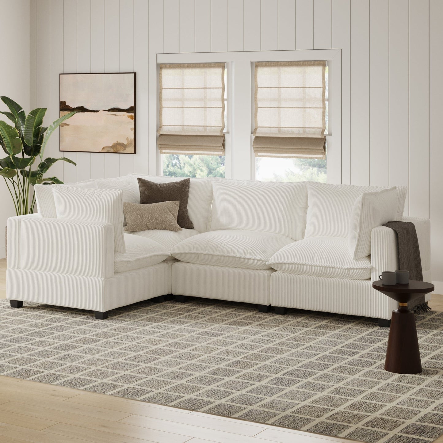Canapé modulaire rembourré Chelsea Modern Cloud avec assise profonde et coussins moelleux
