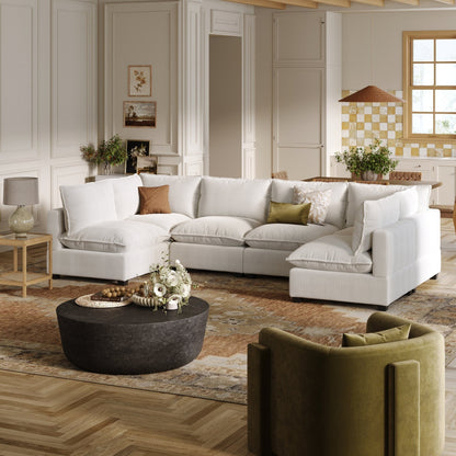 Canapé modulaire rembourré Chelsea Modern Cloud avec assise profonde et coussins moelleux