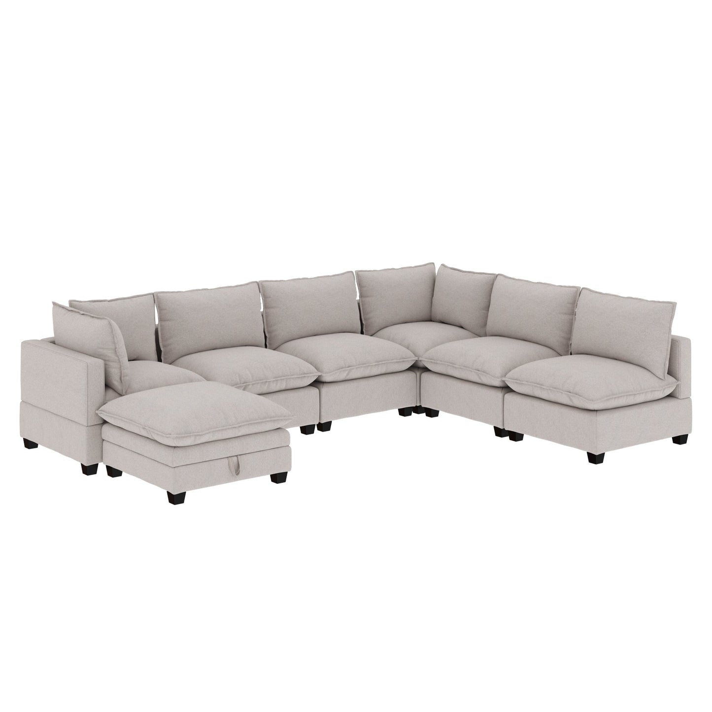 Canapé modulaire rembourré Chelsea Modern Cloud avec assise profonde et coussins moelleux