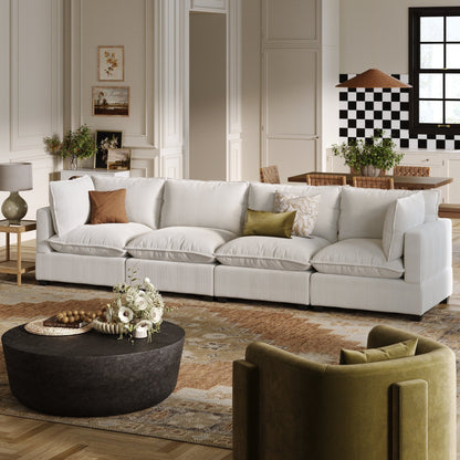 Canapé modulaire rembourré Chelsea Modern Cloud avec assise profonde et coussins moelleux