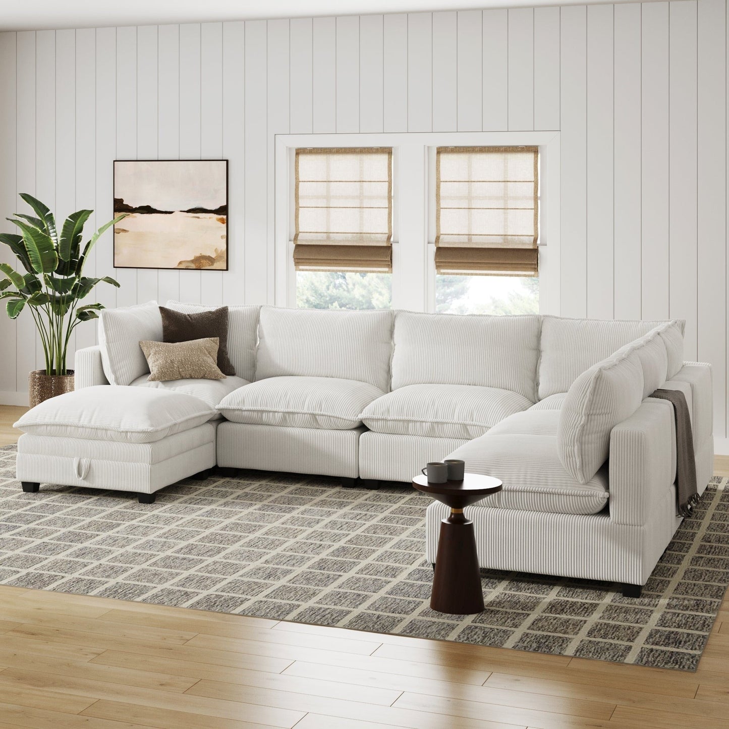 Canapé modulaire rembourré Chelsea Modern Cloud avec assise profonde et coussins moelleux