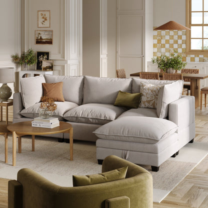 Canapé modulaire rembourré Chelsea Modern Cloud avec assise profonde et coussins moelleux