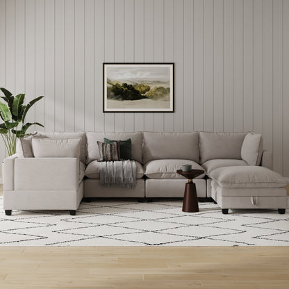 Canapé modulaire rembourré Chelsea Modern Cloud avec assise profonde et coussins moelleux