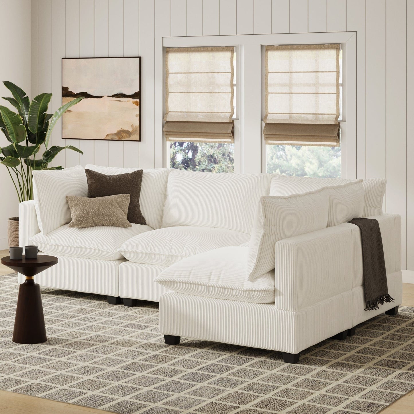 Canapé modulaire rembourré Chelsea Modern Cloud avec assise profonde et coussins moelleux