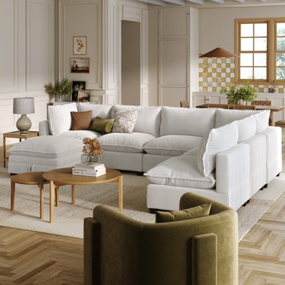 Canapé modulaire rembourré Chelsea Modern Cloud avec assise profonde et coussins moelleux