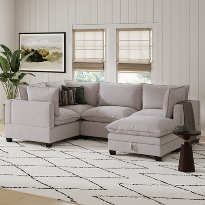 Canapé modulaire rembourré Chelsea Modern Cloud avec assise profonde et coussins moelleux