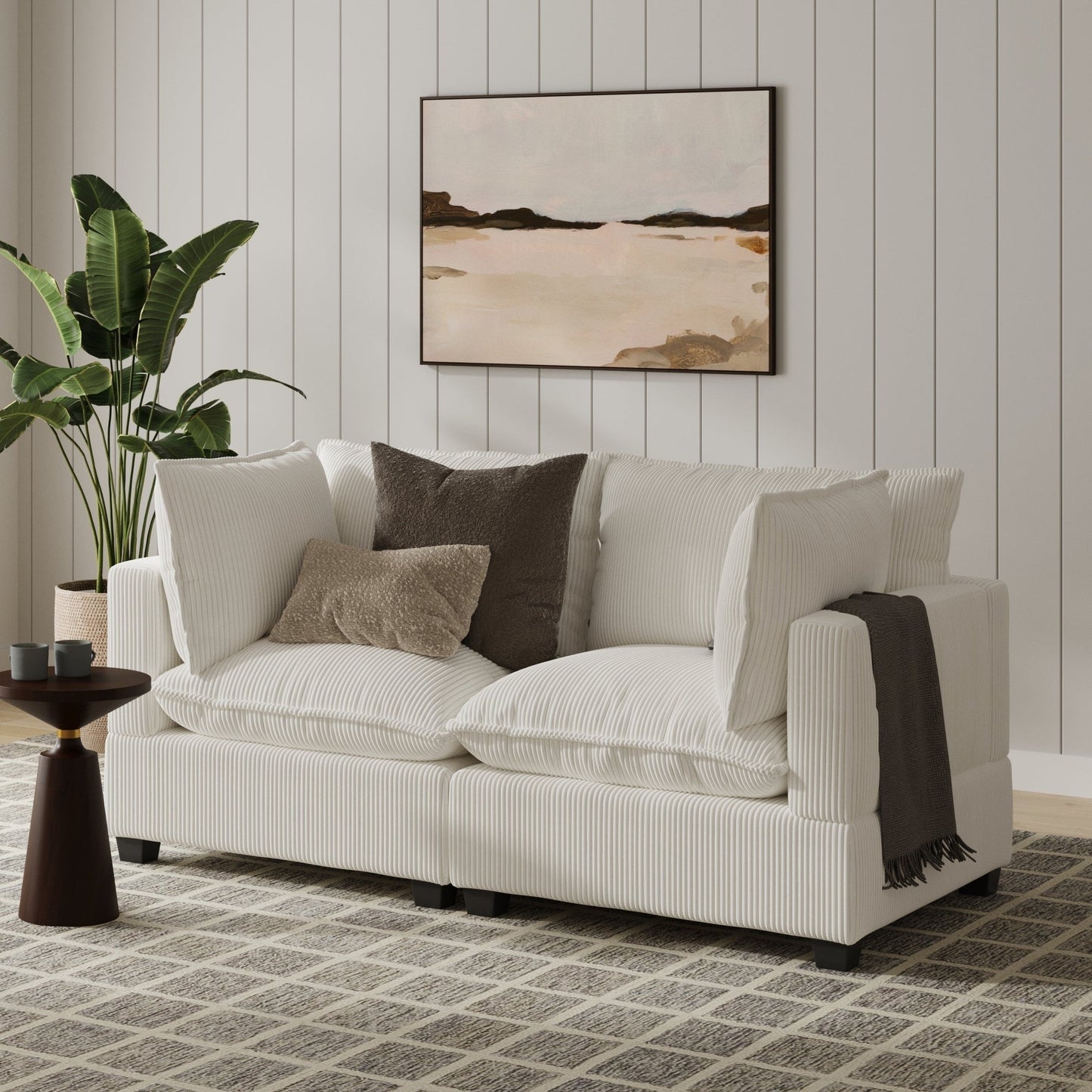 Canapé modulaire rembourré Chelsea Modern Cloud avec assise profonde et coussins moelleux