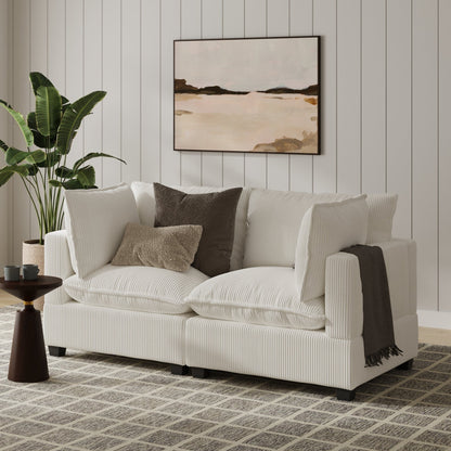 Canapé modulaire rembourré Chelsea Modern Cloud avec assise profonde et coussins moelleux