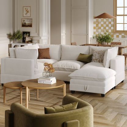 Canapé modulaire rembourré Chelsea Modern Cloud avec assise profonde et coussins moelleux