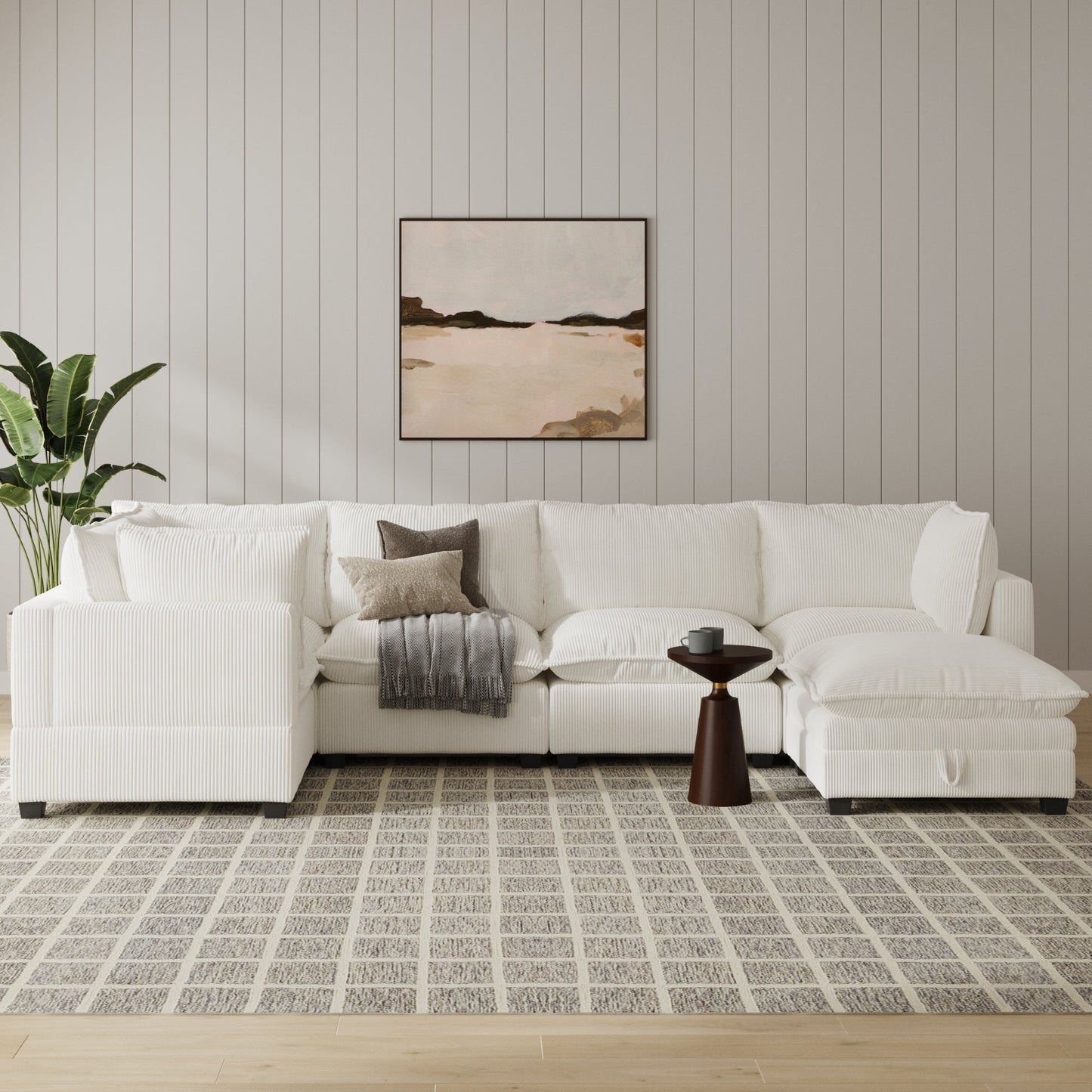 Canapé modulaire rembourré Chelsea Modern Cloud avec assise profonde et coussins moelleux