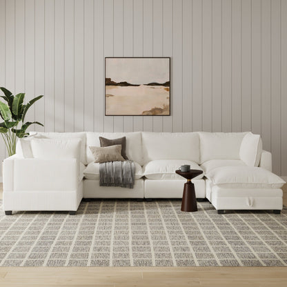 Canapé modulaire rembourré Chelsea Modern Cloud avec assise profonde et coussins moelleux