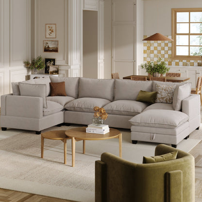 Canapé modulaire rembourré Chelsea Modern Cloud avec assise profonde et coussins moelleux