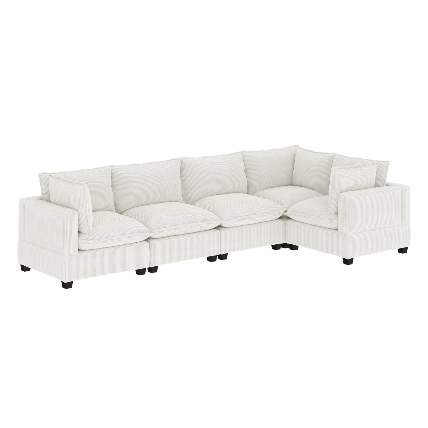Canapé modulaire rembourré Chelsea Modern Cloud avec assise profonde et coussins moelleux