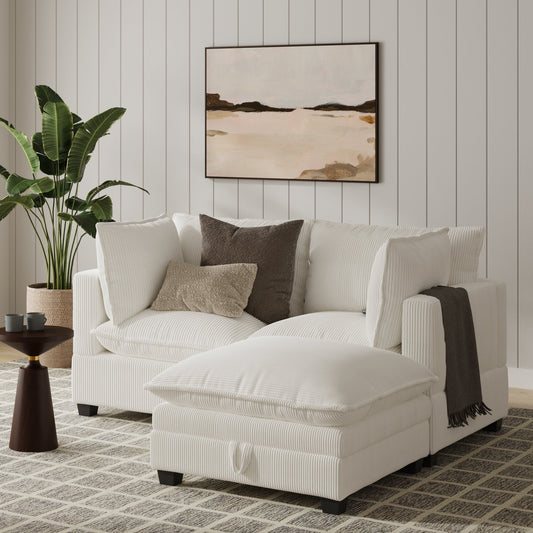 Canapé modulaire rembourré Chelsea Modern Cloud avec assise profonde et coussins moelleux