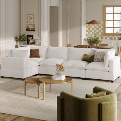 Canapé modulaire rembourré Chelsea Modern Cloud avec assise profonde et coussins moelleux