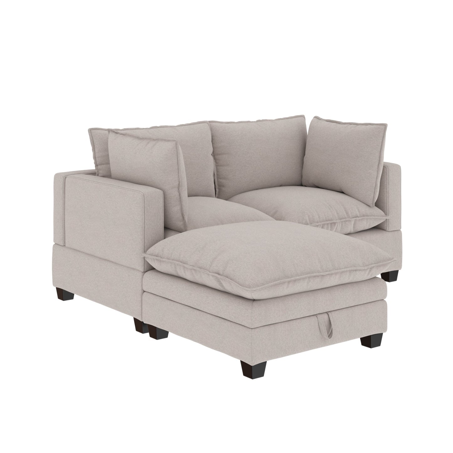 Canapé modulaire rembourré Chelsea Modern Cloud avec assise profonde et coussins moelleux
