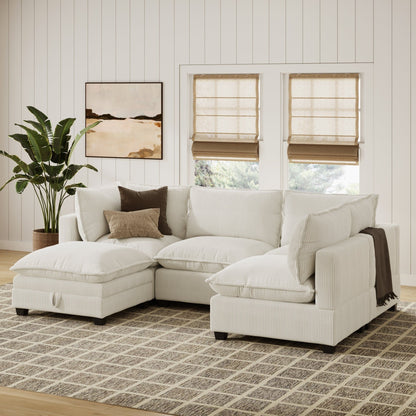 Canapé modulaire rembourré Chelsea Modern Cloud avec assise profonde et coussins moelleux