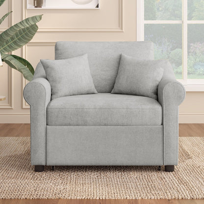 Fauteuil convertible en chenille avec dossier réglable, chaise longue 3 en 1 transformable en lit, lit simple pour salon