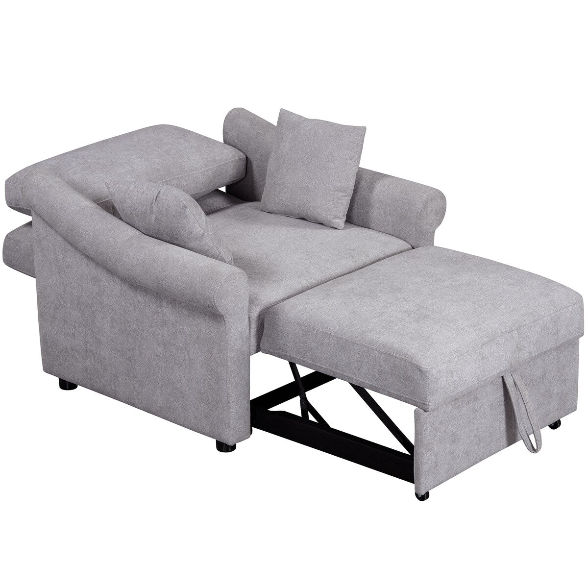 Fauteuil convertible en chenille avec dossier réglable, chaise longue 3 en 1 transformable en lit, lit simple pour salon