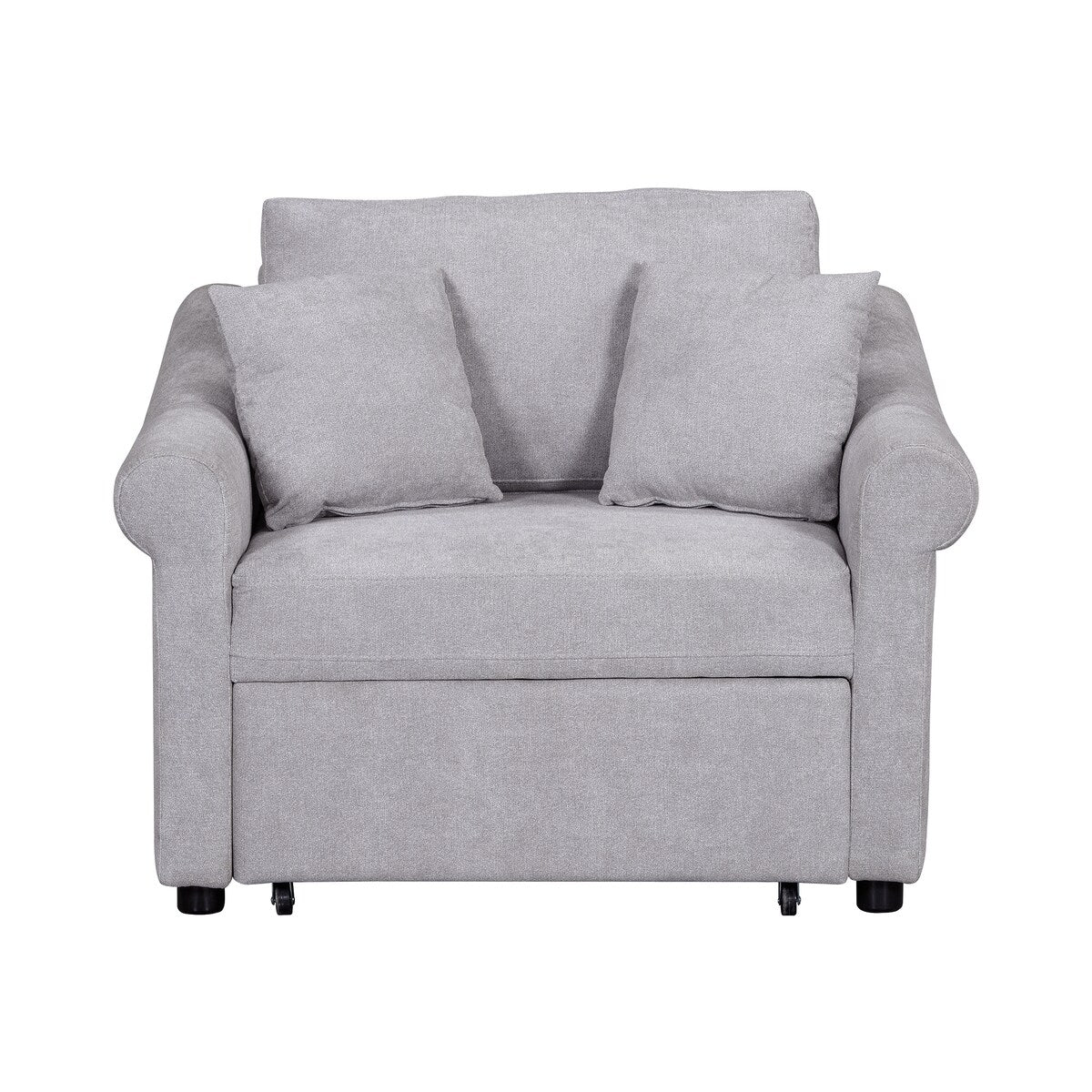 Fauteuil convertible en chenille avec dossier réglable, chaise longue 3 en 1 transformable en lit, lit simple pour salon