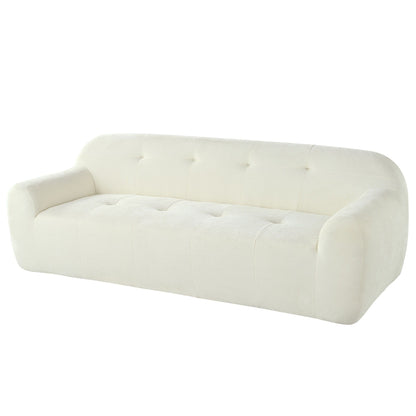 Canapé 3 places en tissu chenille avec capitonnage et compression intégrale en éponge