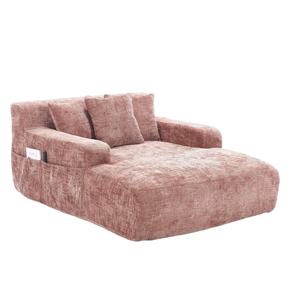 Canapé-lit en chenille avec coussins - Fauteuil convertible avec accoudoirs, canapé-lit multi-positions pour salon