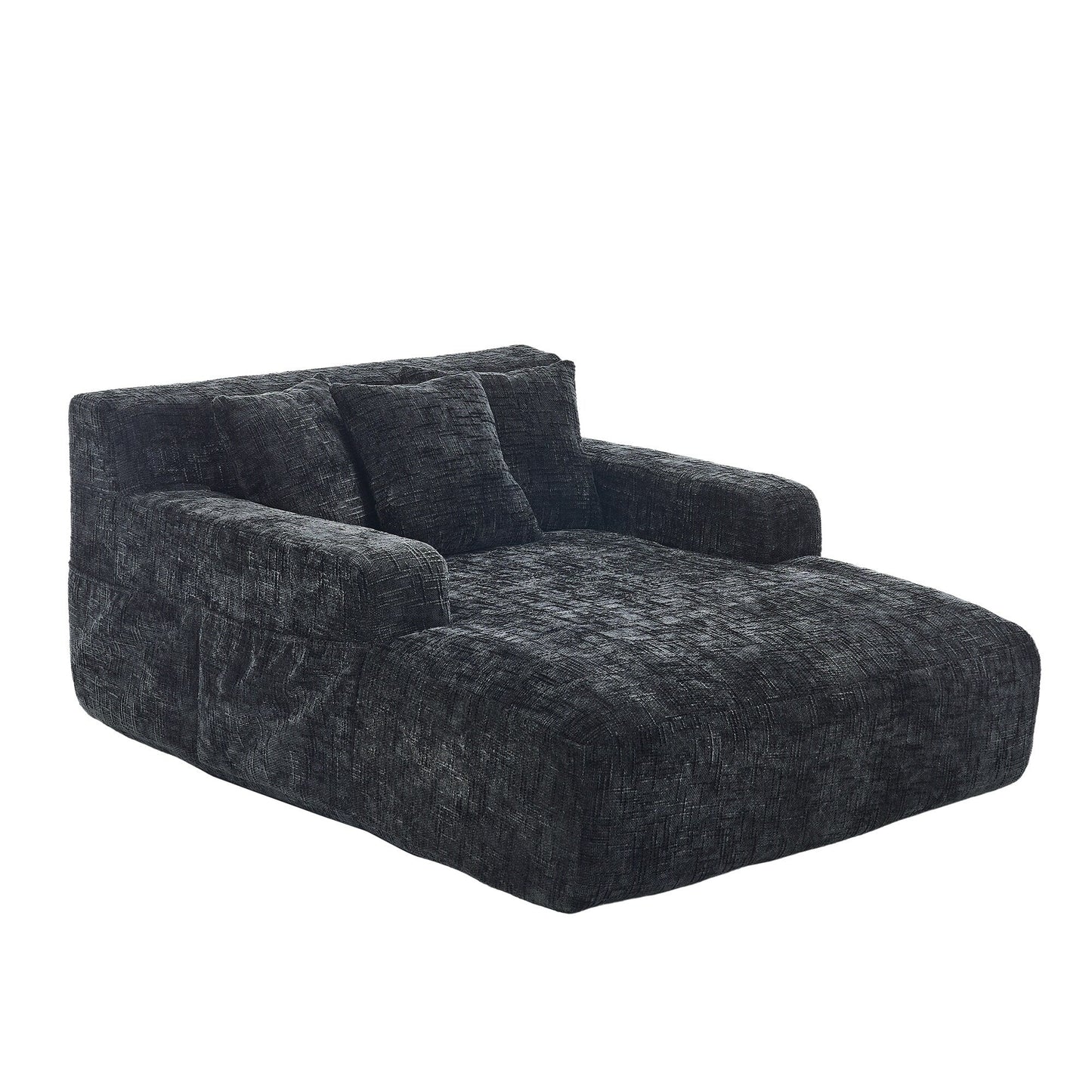 Canapé-lit en chenille avec coussins - Fauteuil convertible avec accoudoirs, canapé-lit multi-positions pour salon