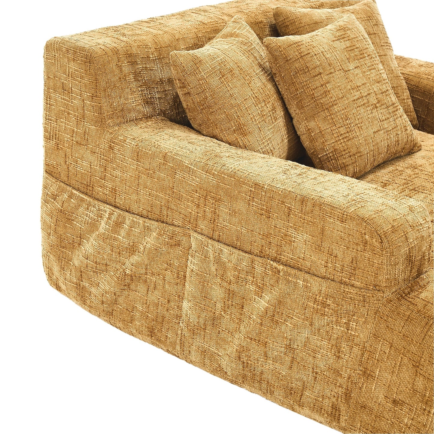 Canapé-lit en chenille avec coussins - Fauteuil convertible avec accoudoirs, canapé-lit multi-positions pour salon