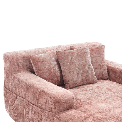 Canapé-lit en chenille avec coussins - Fauteuil convertible avec accoudoirs, canapé-lit multi-positions pour salon