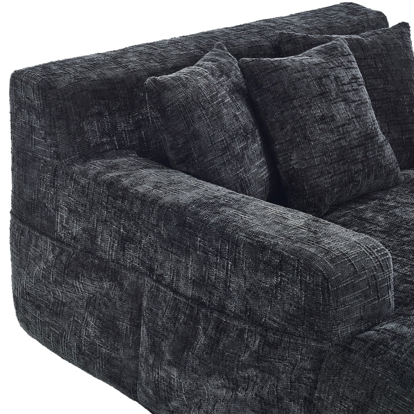 Canapé-lit en chenille avec coussins - Fauteuil convertible avec accoudoirs, canapé-lit multi-positions pour salon