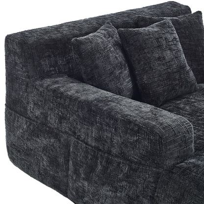 Canapé-lit en chenille avec coussins - Fauteuil convertible avec accoudoirs, canapé-lit multi-positions pour salon