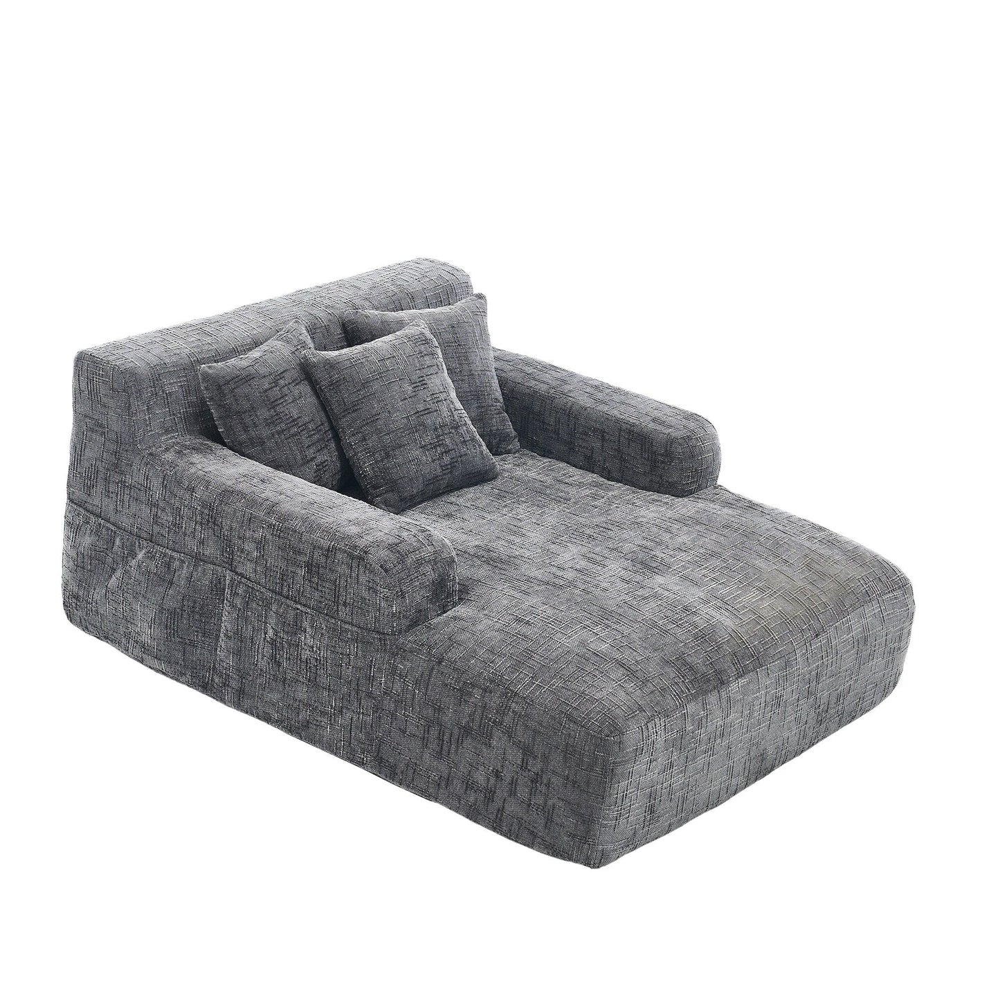 Canapé-lit en chenille avec coussins - Fauteuil convertible avec accoudoirs, canapé-lit multi-positions pour salon