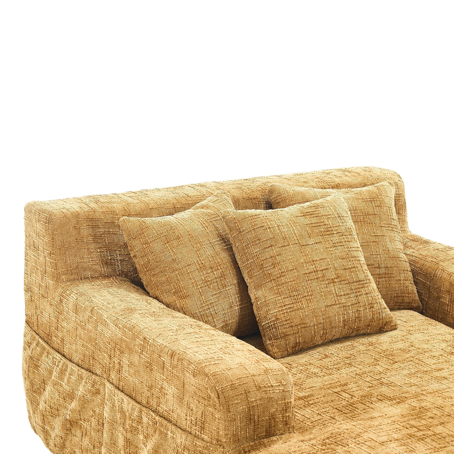 Canapé-lit en chenille avec coussins - Fauteuil convertible avec accoudoirs, canapé-lit multi-positions pour salon