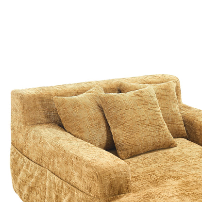 Canapé-lit en chenille avec coussins - Fauteuil convertible avec accoudoirs, canapé-lit multi-positions pour salon