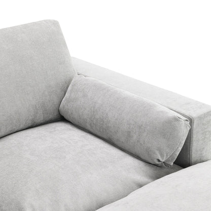 Canapé modulaire sectionnel en chenille avec poches de rangement, ensemble de canapés en U 5 places avec coussins, canapé Cloud avec 2 poufs amovibles
