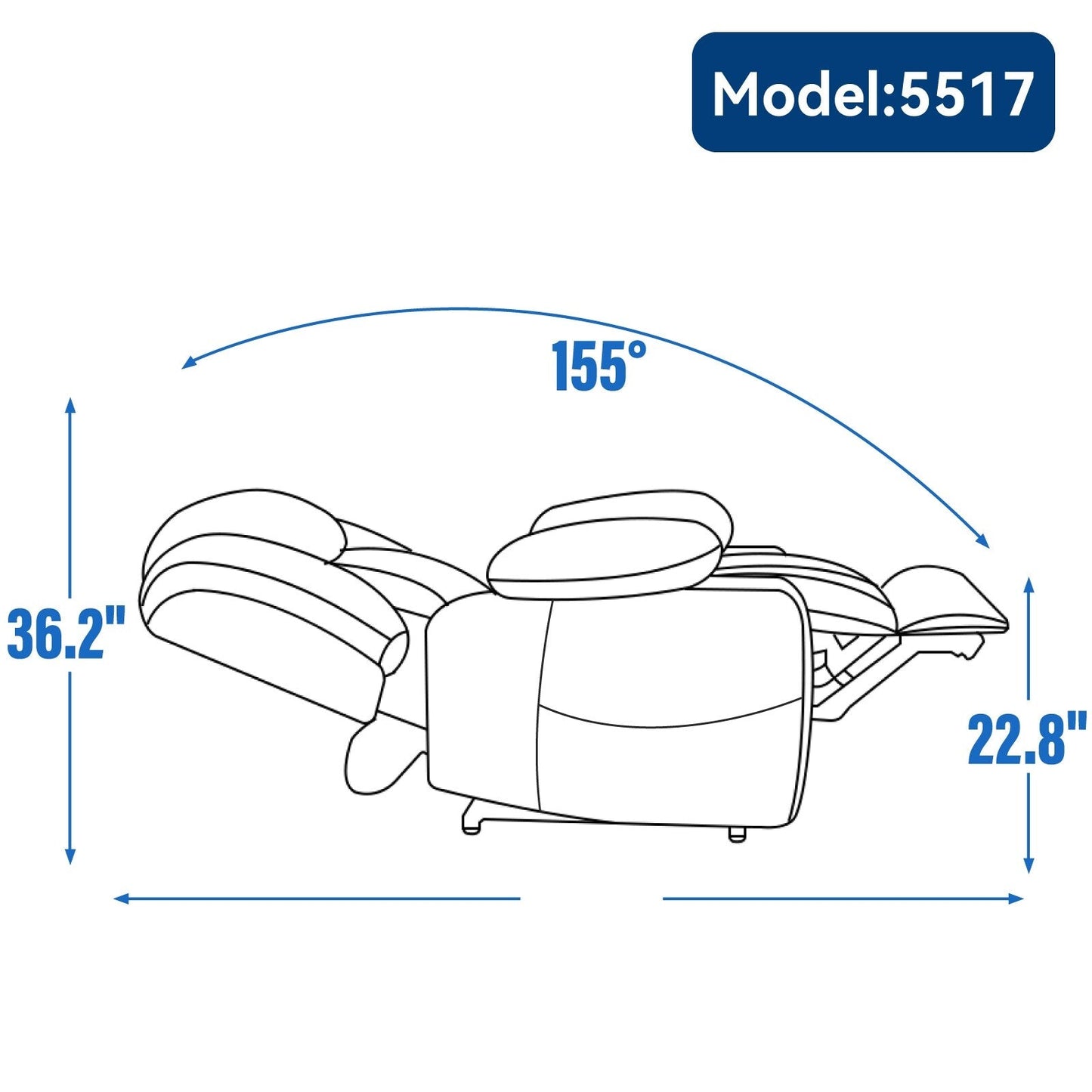 Fauteuil inclinable et massant à 8 points avec relevage électrique en chenille, chauffage de la taille, ports USB et porte-gobelet en acier inoxydable