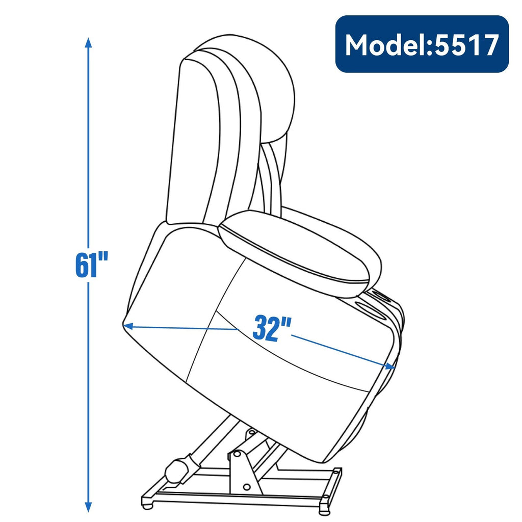 Fauteuil inclinable et massant à 8 points avec relevage électrique en chenille, chauffage de la taille, ports USB et porte-gobelet en acier inoxydable