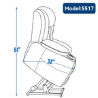 Fauteuil inclinable et massant à 8 points avec relevage électrique en chenille, chauffage de la taille, ports USB et porte-gobelet en acier inoxydable