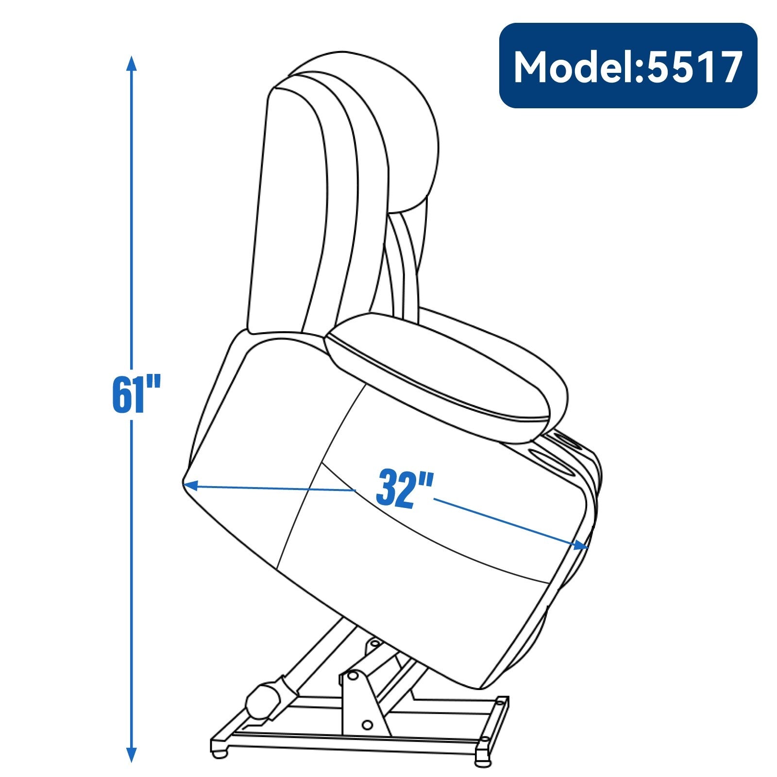 Fauteuil inclinable et massant à 8 points avec relevage électrique en chenille, chauffage de la taille, ports USB et porte-gobelet en acier inoxydable