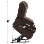 Fauteuil inclinable et massant à 8 points avec relevage électrique en chenille, chauffage de la taille, ports USB et porte-gobelet en acier inoxydable