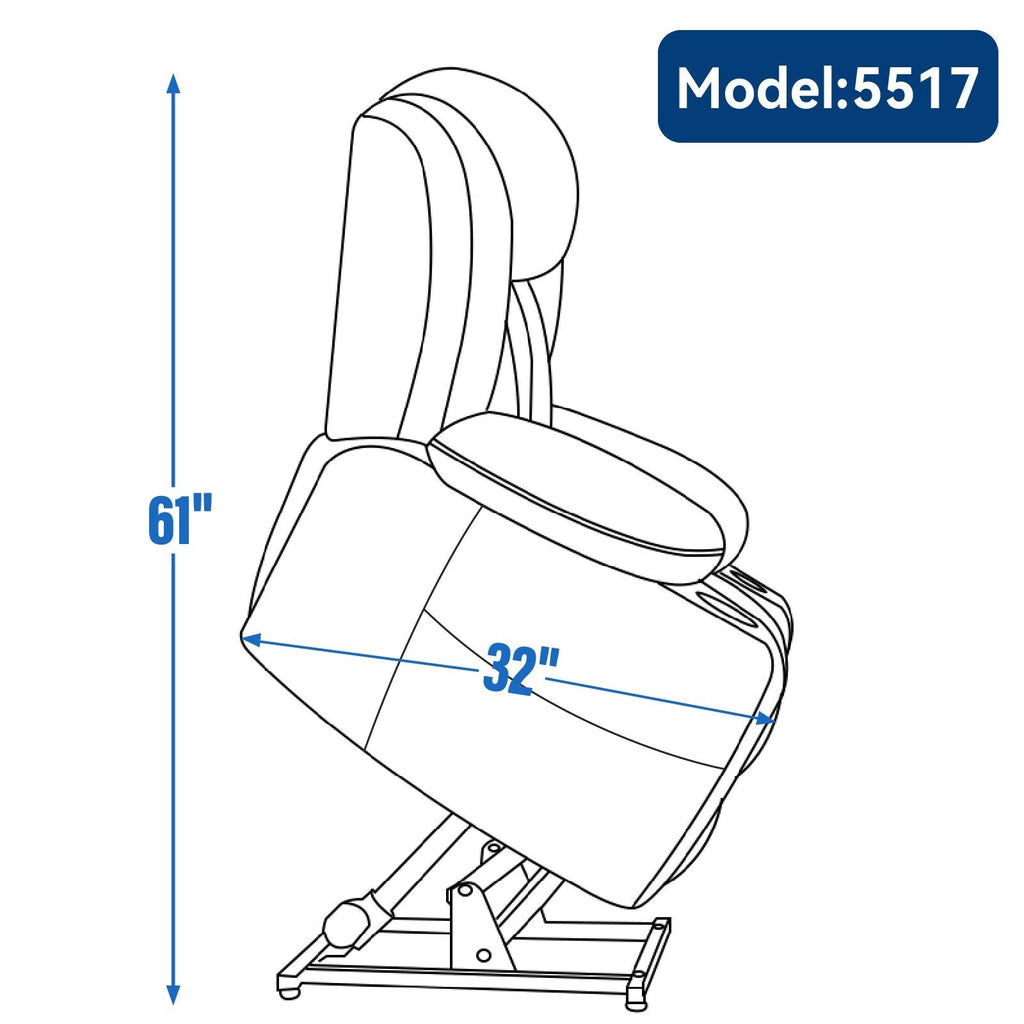 Fauteuil inclinable et massant à 8 points avec relevage électrique en chenille, chauffage de la taille, ports USB et porte-gobelet en acier inoxydable