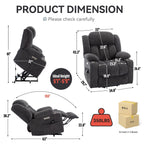 Fauteuil inclinable électrique Chenille avec massage et chauffage lombaire, deux porte-gobelets