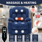 Fauteuil inclinable électrique Chenille avec massage, chauffage, port USB, Type-C et porte-gobelets
